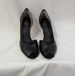 Adrianna Papell Black Peep-Toe Heels, Size 9